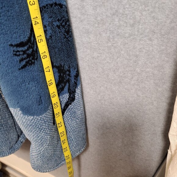 VTG Nordic Lights Jacket Coat Womens M Hooded Reversible Fleece Horse Pony Blue - Picture 5 of 14